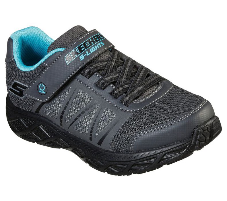 Skechers Pojkar Grå/Svarta Sneakers - S Lights: Dynamic-Flash - Sverige (XLYHS-3851)